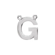 14K White Block Initial G Necklace Center