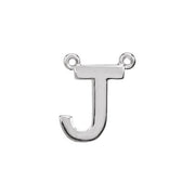 Sterling Silver Block Initial J Necklace Center