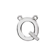 14K White Block Initial Q Necklace Center