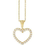 14K Yellow 3/8 CTW Natural Diamond Heart 18' Necklace