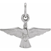 14K White 18x12 mm Dove Pendant
