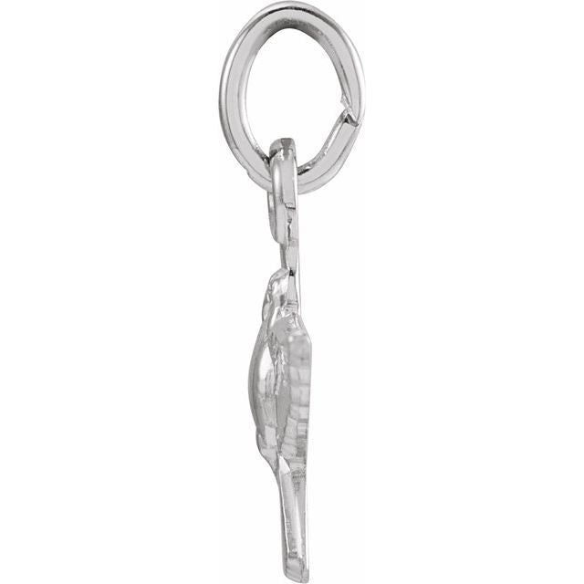 14K White 18x12 mm Dove Pendant