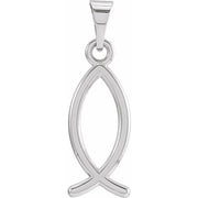 Sterling Silver 20x7 mm Ichthus (Fish) Pendant