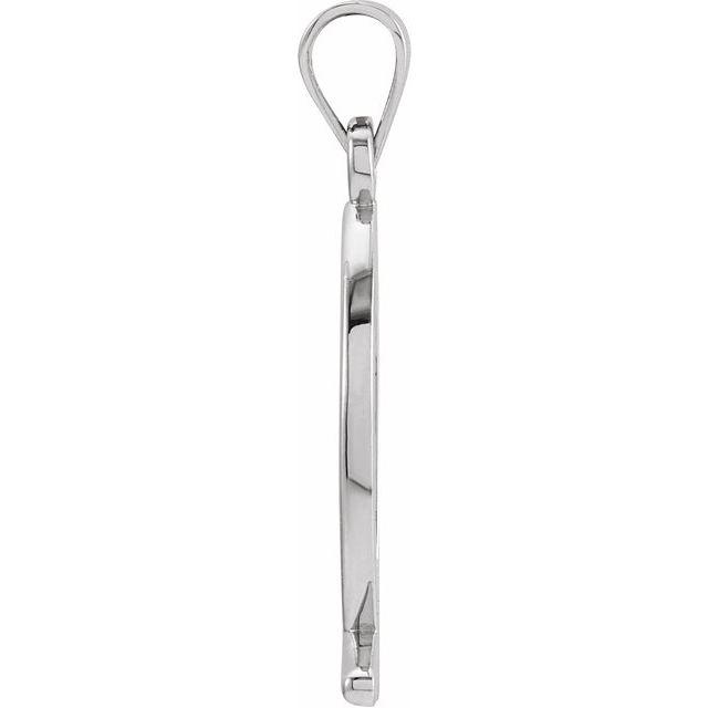 14K White 21x7.5 mm Ichthus (Fish) Pendant