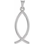 Sterling Silver 24x9 mm Ichthus (Fish) Pendant