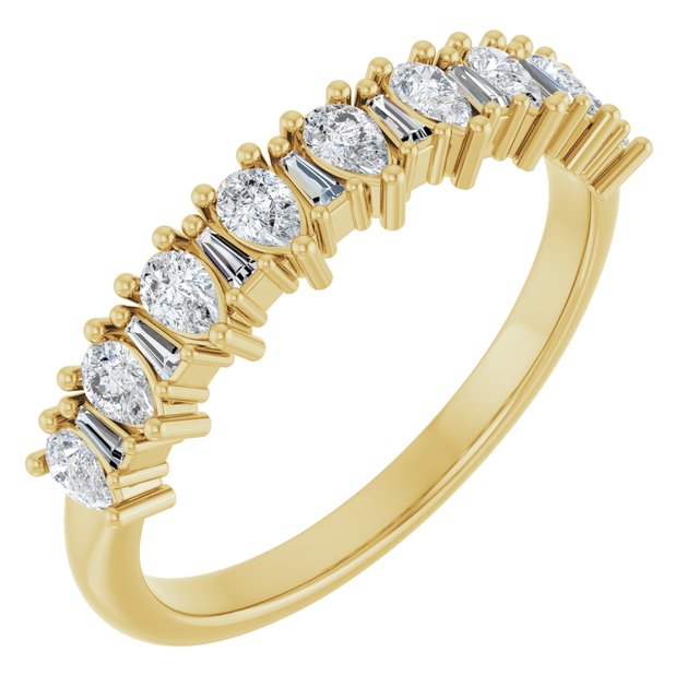 14K Yellow 1/2 CTW Natural Diamond Anniversary Band