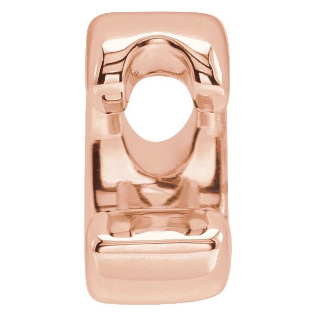 14K Rose Block Initial C Slide Pendant