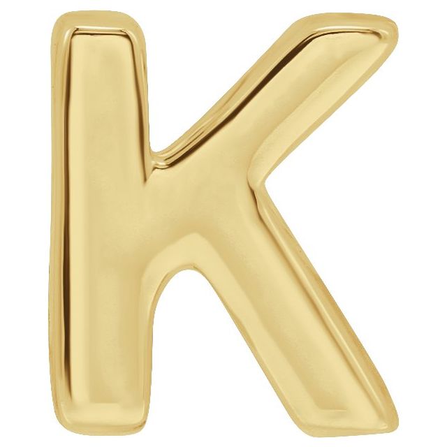 14k Yellow Block Initial K Slide Pendant