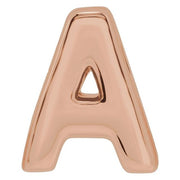 14K Rose Block Initial A Slide Pendant