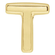 14K Yellow Block Initial T Slide Pendant