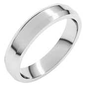 14K White 4 mm Beveled Edge Light Band Size 12