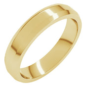 14k Yellow 4 Mm Lightweight Beveled-edge Flat Band Size 8.5