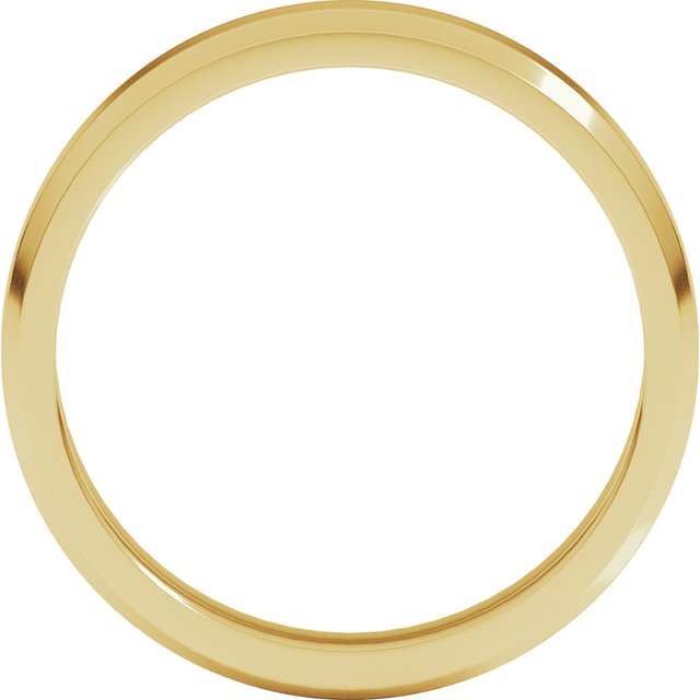 14k Yellow 4 Mm Lightweight Beveled-edge Flat Band Size 8.5