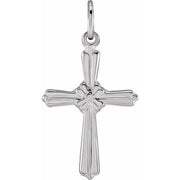 14K White Cross Pendant