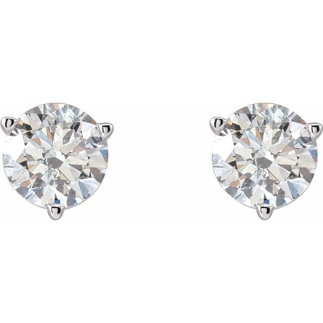 14K White 1 CTW Natural Diamond Earrings