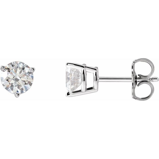 14K White 1 CTW Natural Diamond Earrings
