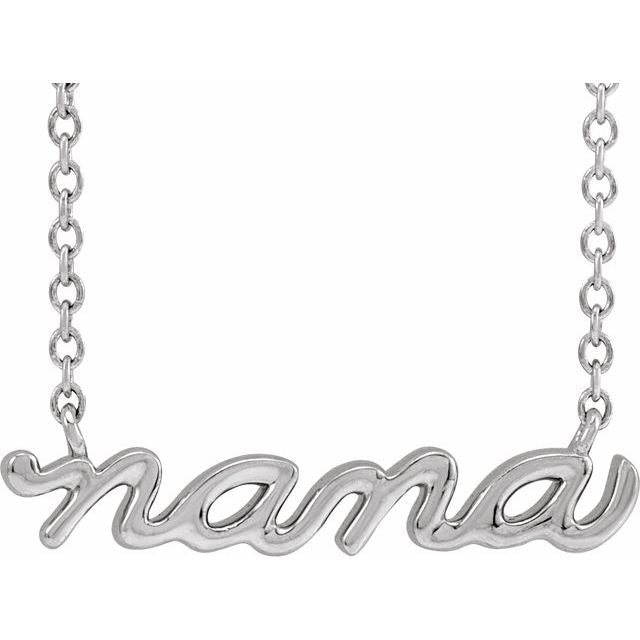 Sterling Silver 19.57x4.61 mm Nana 18' Necklace