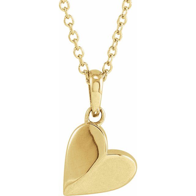14K Yellow Heart 16-18' Necklace