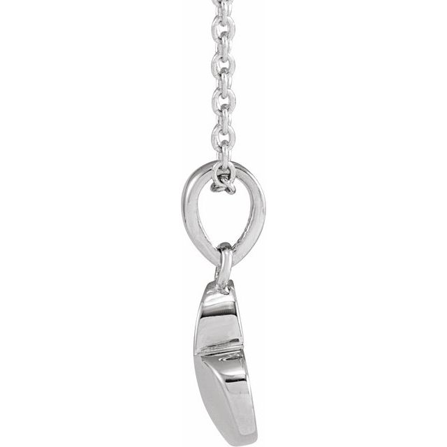14K White Heart 16-18' Necklace