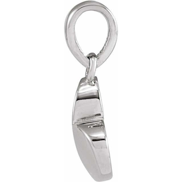 14K White 9.89x7.65 mm Heart Pendant