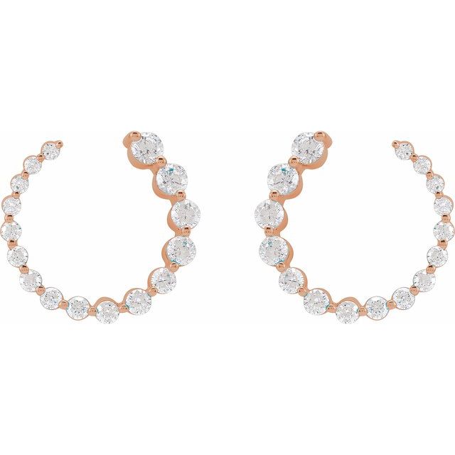 14K Rose 7/8 CTW Lab-Grown Diamond Front-Back Earrings