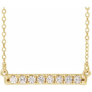 14K Yellow 1/4 CTW Natural Diamond French-Set Bar 18' Necklace