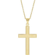 14k Yellow 39x25 Mm Cross 18' Necklace