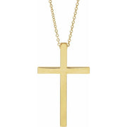 14k Yellow 29.5x18.2 Mm Cross 18' Necklace