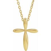 14k Yellow 14.65x11.2 Mm Cross 16-18' Necklace