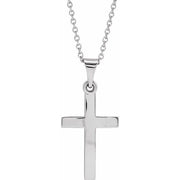 14k White Cross 18' Necklace