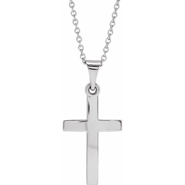 Sterling Silver Cross 18' Necklace