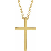 14k Yellow 17.4x11.1 Mm Cross 18' Necklace