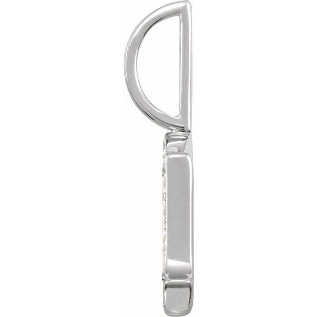 14k White .05 Ctw Natural Diamond Gothic Initial D Charm/pendant