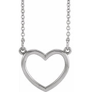 14k White Heart 16' Necklace