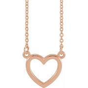 14k Rose Heart 16' Necklace