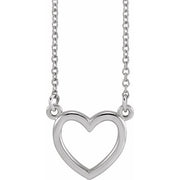 14k White Heart 16' Necklace