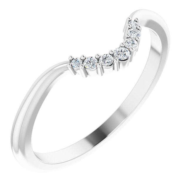 14K White .05 CTW Natural Diamond Matching Band