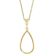 14K Yellow 21x12.75 mm Teardrop 18' Necklace