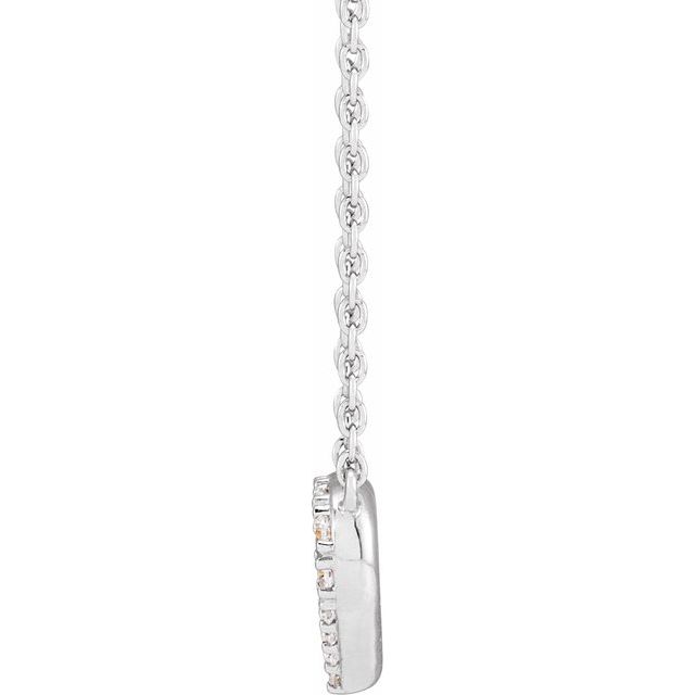 14K White 1/5 CTW Lab-Grown Diamond Heart 16-18' Necklace