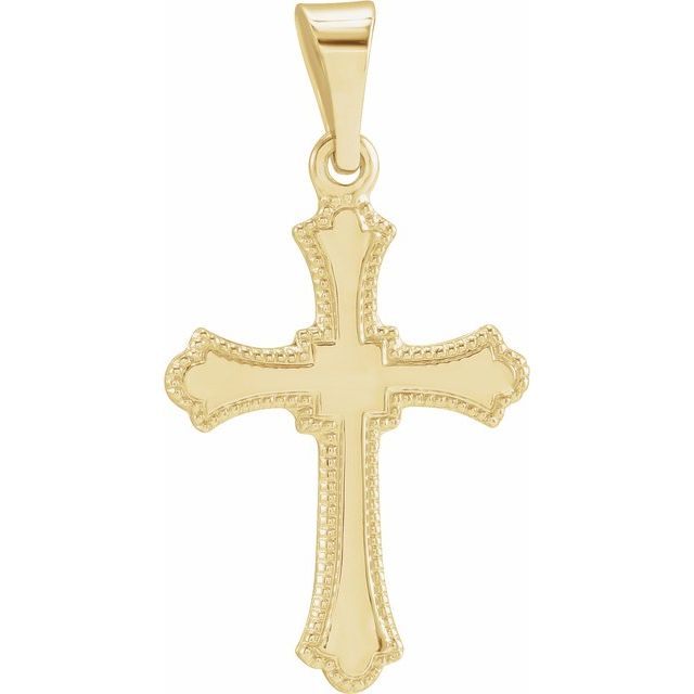 14k Yellow Cross Pendant