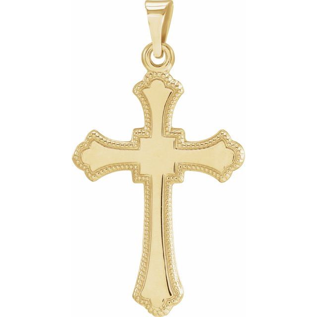 14K Yellow Cross Pendant