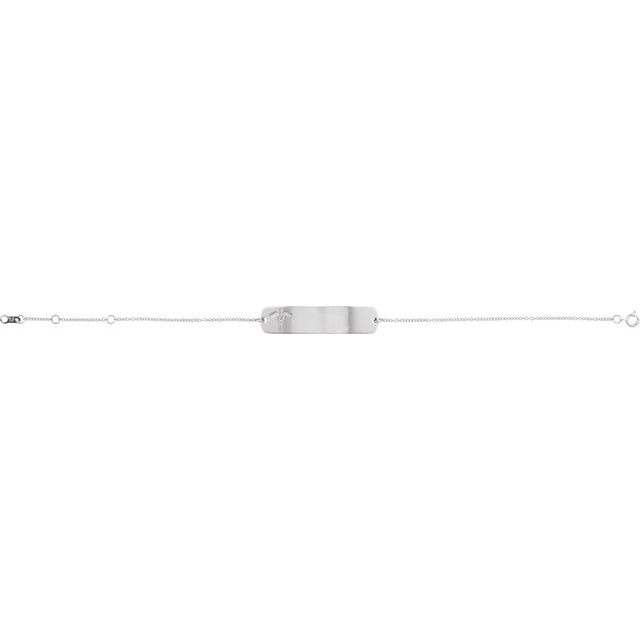 Sterling Silver Engravable Medical Identification 6 1/2-7 1/2' Bracelet