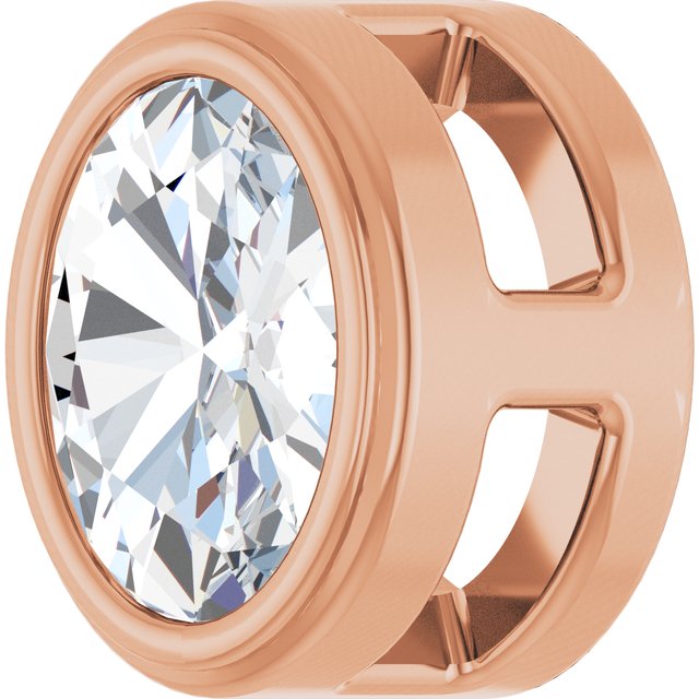 14K Rose 1/10 CT Rose-Cut Natural Diamond Slide Pendant