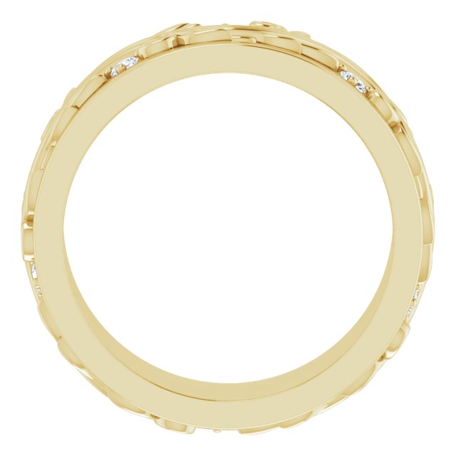 14k Yellow 1/6 Ctw Natural Diamond Band Size 7.5