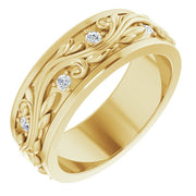 14k Yellow 1/6 Ctw Natural Diamond Band Size 7.5