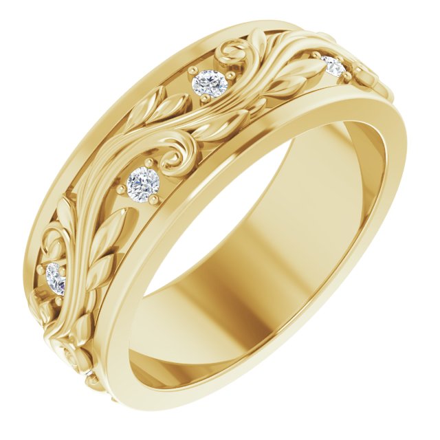 14k Yellow 1/6 Ctw Natural Diamond Band Size 7.5