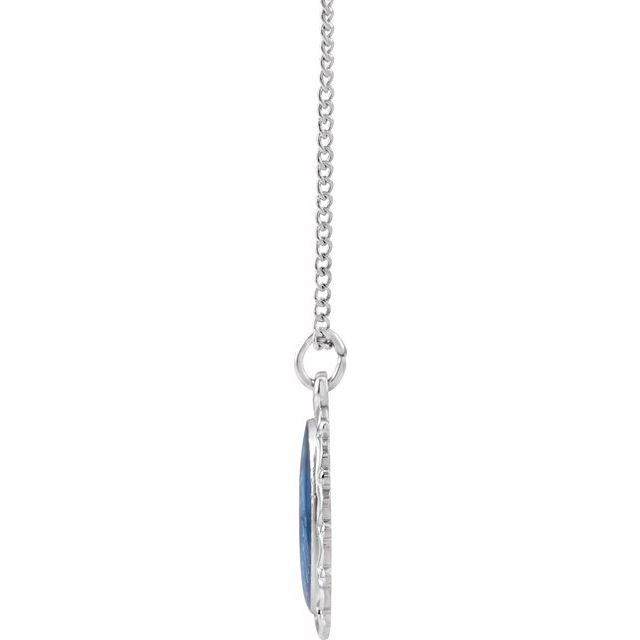 Sterling Silver 15x12 mm Oval Miraculous 18' Necklace