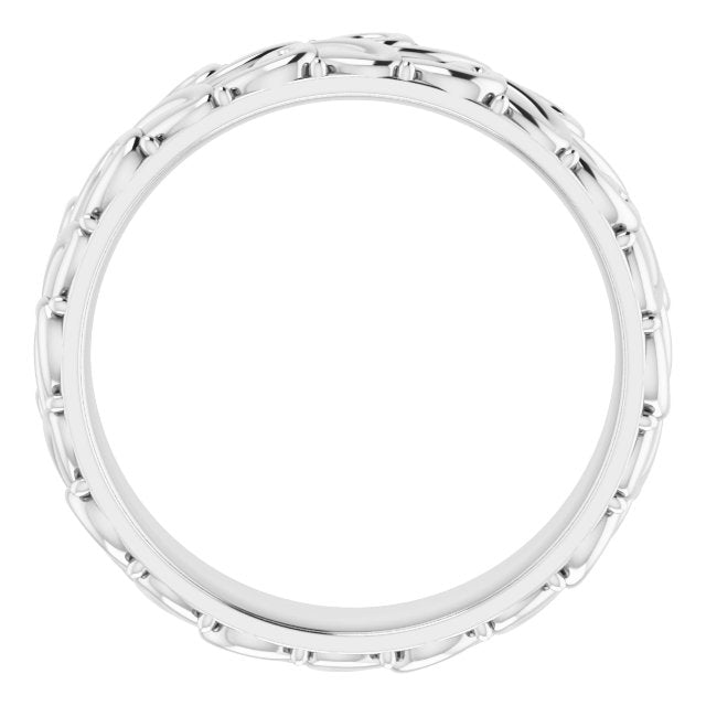 14K White 5 mm Floral Band Size 7