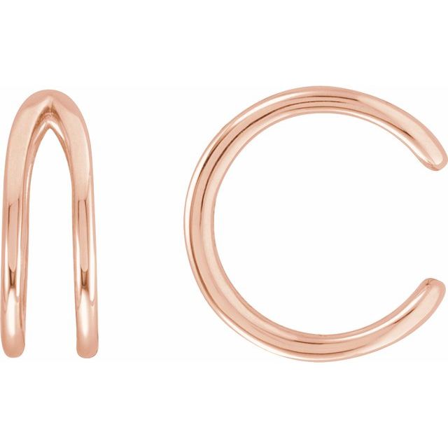 14K Rose Negative Space Ear Cuff