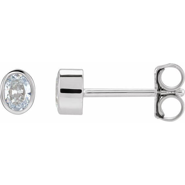 14K White 1/5 CTW Lab-Grown Diamond Bezel-Set Earrings